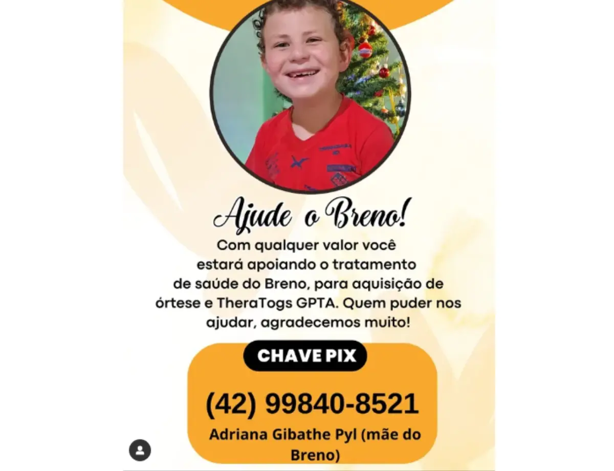 Campanha de solidariedade para apoiar tratamento do menino Breno