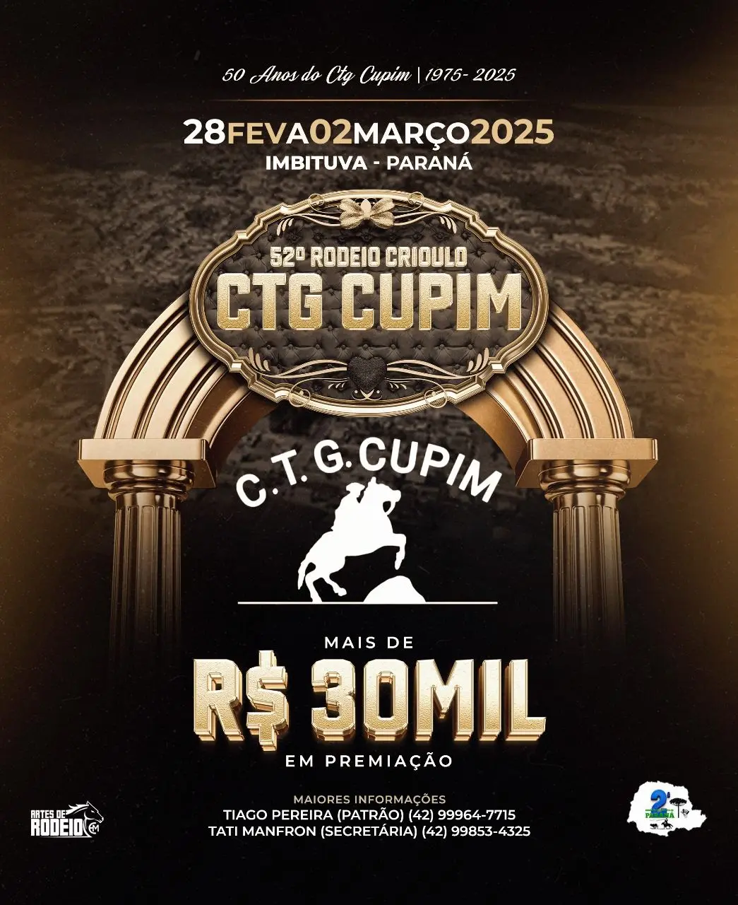 52º RODEIO CRIOULO DO CTG CUPIM DE IMBITUVA COMEÇA NA SEXTA-FEIRA (28)