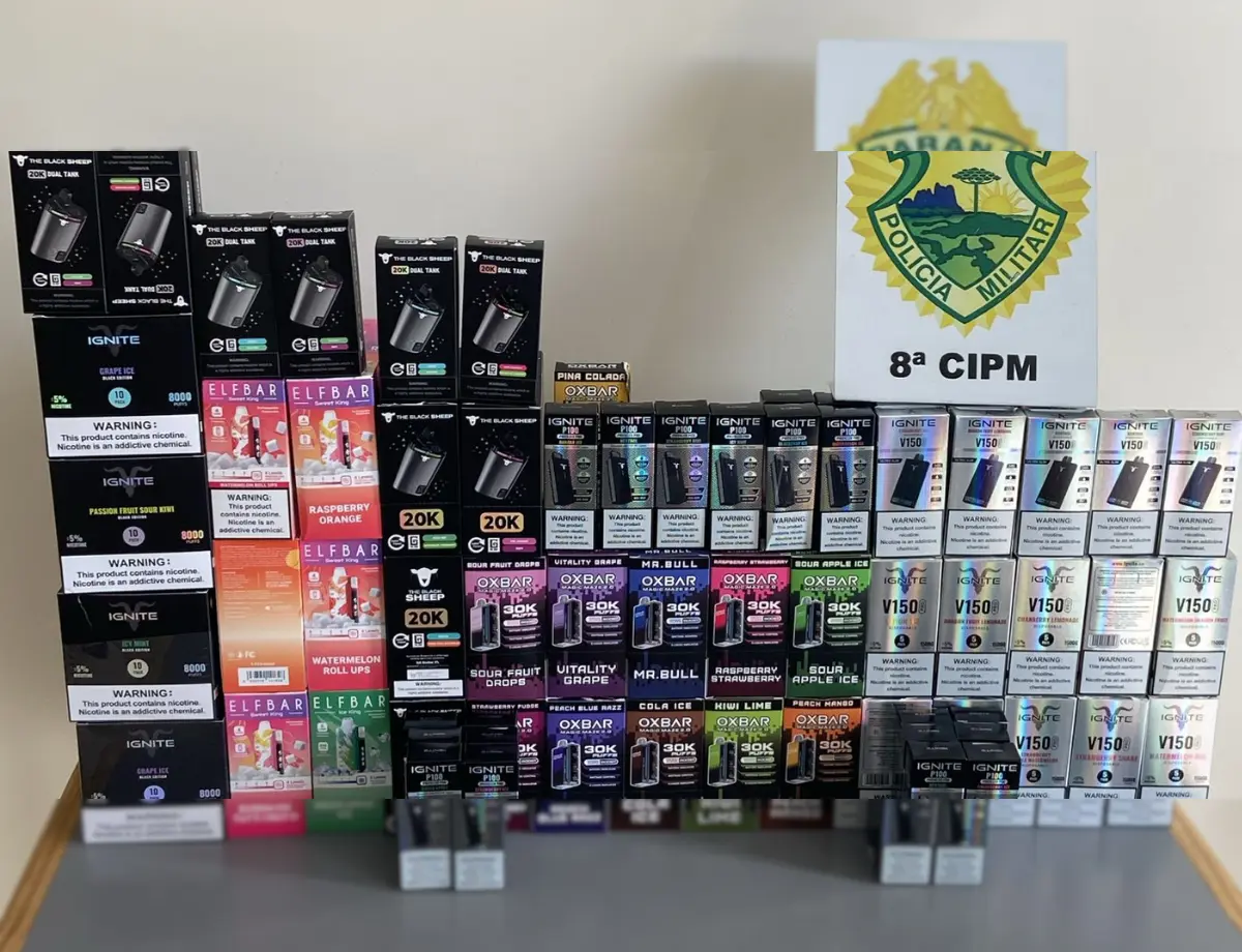 APREENSÃO DE 236 CIGARROS ELETRÔNICOS EM IRATI