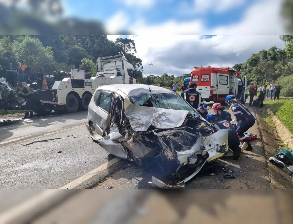 Acidente envolvendo cinco veículos na Br-277 próximo de Guarapuava