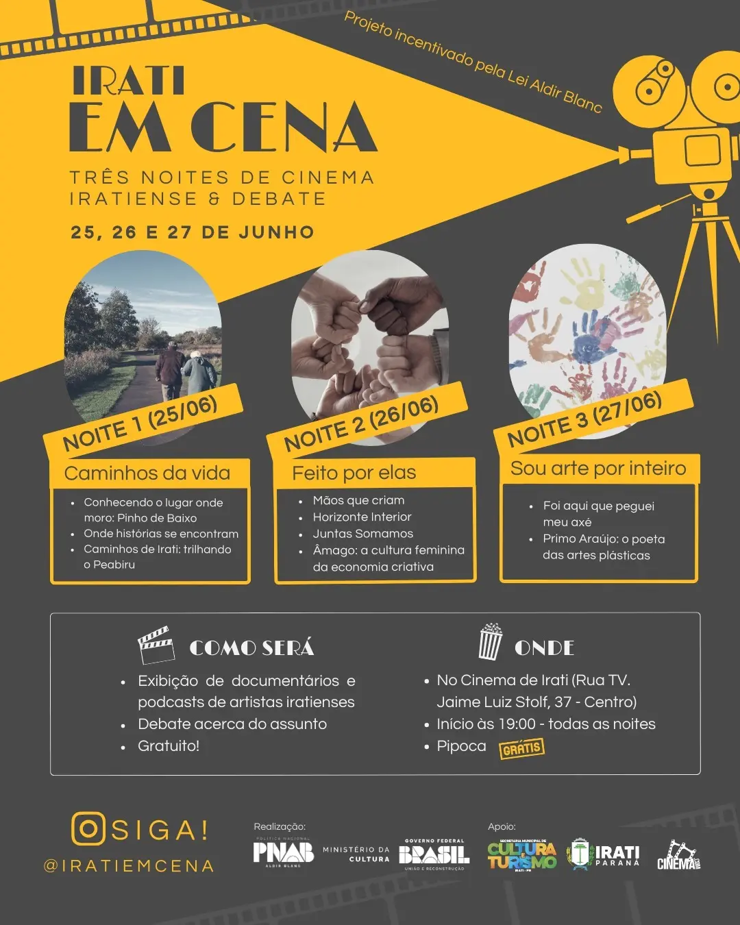 Mostra audiovisual exibe nos dias 25, 26 e 27 de junho nove produções iratienses lançadas no último ano